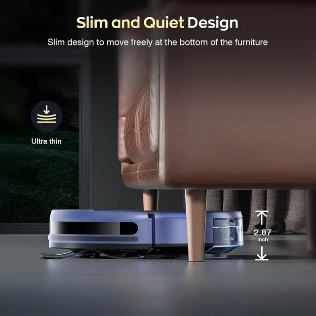 Alt view image 4 of 7 - iMartine Robot Vacuum and Mop Combo, Strong Suction, 2-in-1 Dust Box and Water Tank, Works with Alexa/Google Assistant, Long Runtime, Schedule, Quiet, Ideal for Hard Floors, Low-Pile Carpets and Pets