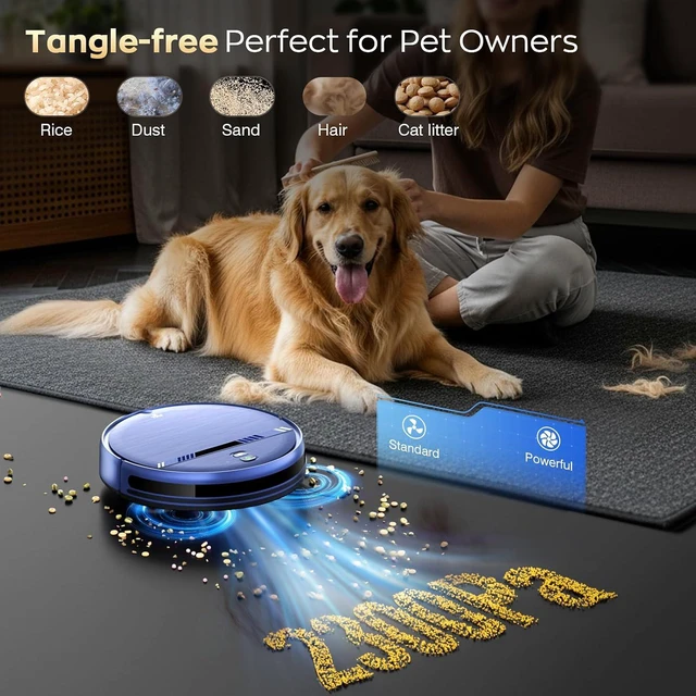Alt view image 5 of 7 - iMartine Robot Vacuum and Mop Combo, Strong Suction, 2-in-1 Dust Box and Water Tank, Works with Alexa/Google Assistant, Long Runtime, Schedule, Quiet, Ideal for Hard Floors, Low-Pile Carpets and Pets