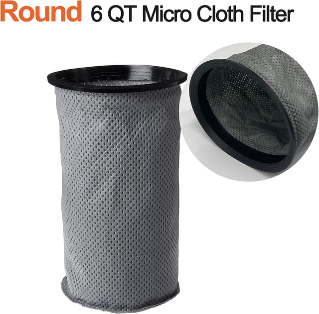 Alt view image 5 of 7 - Smilefil Round 6QT Intercept Micro Filter Paper Bags 100431 & Round Reusable Micro Cloth Filter Bags 100564 Replacement Fits for Proteam Cylindrical 6 Quart Backpack Vacuum Cleaners