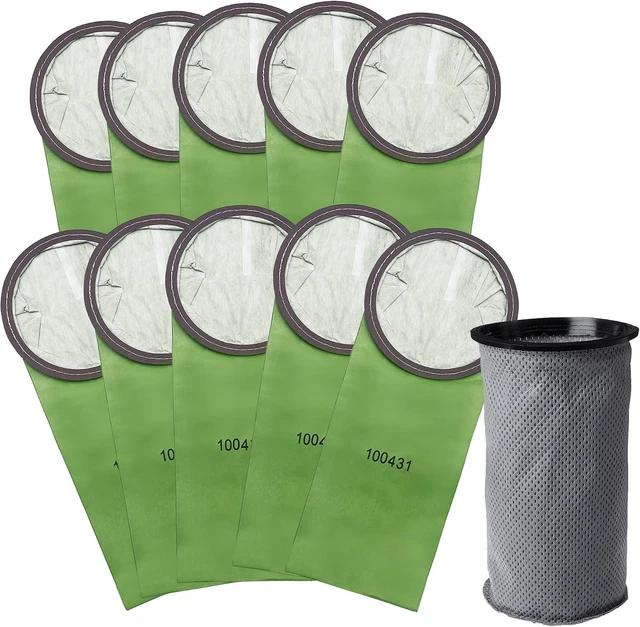 Alt view image 6 of 7 - Smilefil Round 6QT Intercept Micro Filter Paper Bags 100431 & Round Reusable Micro Cloth Filter Bags 100564 Replacement Fits for Proteam Cylindrical 6 Quart Backpack Vacuum Cleaners