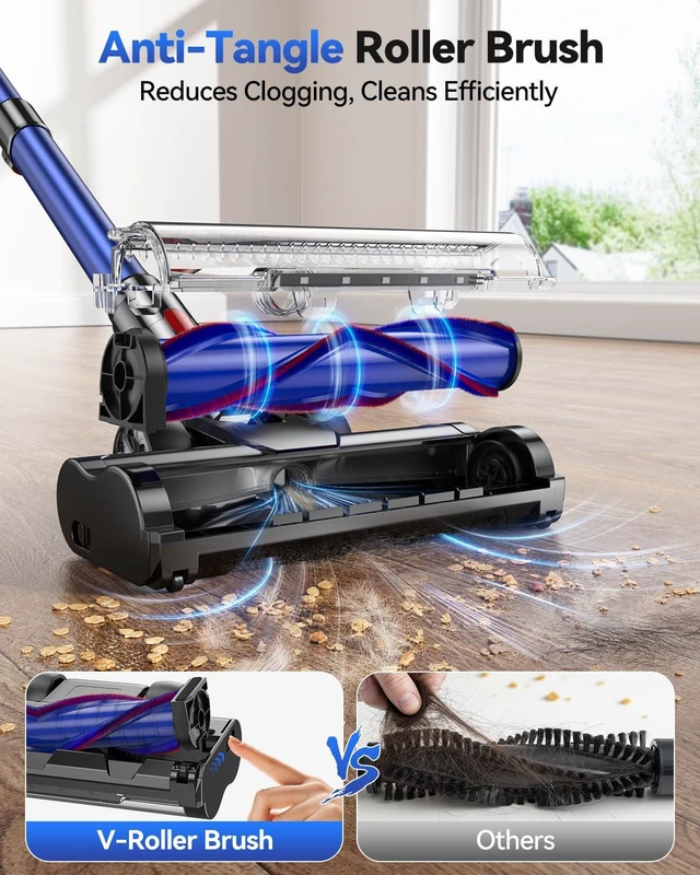 Alt view image 3 of 7 - TechRise Cordless Vacuum Cleaner for Home, 550W|45kPa|60Mins Stick Vacuum