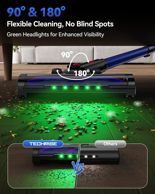 Alt view image 5 of 7 - TechRise Cordless Vacuum Cleaner for Home, 550W|45kPa|60Mins Stick Vacuum