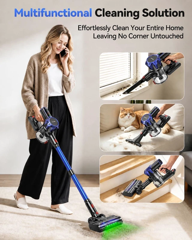 Alt view image 6 of 7 - TechRise Cordless Vacuum Cleaner for Home, 550W|45kPa|60Mins Stick Vacuum