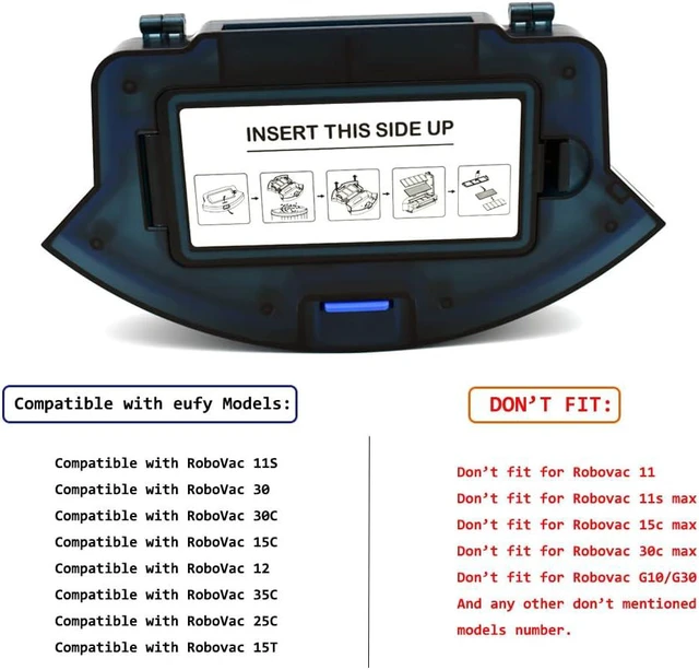 Alt view image 3 of 5 - Vacuums Dust Collector Bin Replacements Compatible with eufy RoboVac 11S,for RoboVac 11S Plus, for Robovac 12 15C 15T, 25C, 30, 30C, 35C Robotic Dustbin Vacuum Cleaner Spare Parts