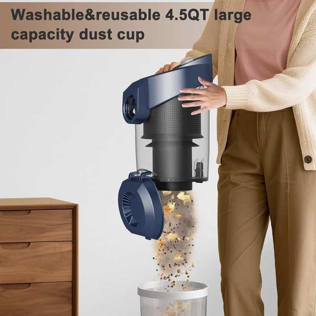 Alt view image 5 of 7 - Sweepcent Canister Vacuum Cleaner 45KPa Power Bagless Canister Vacuums for Home with 5 Tools 4.5QT Dust Cup Double HEPA Filter Lightweight Multi-Surface Vacuum Cleaners for Carpet Hard Floor Pet Hair