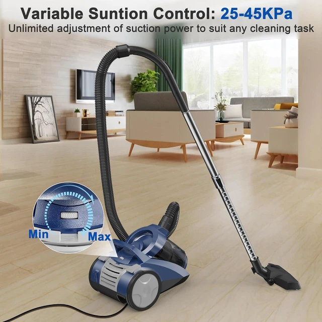 Alt view image 7 of 7 - Sweepcent Canister Vacuum Cleaner 45KPa Power Bagless Canister Vacuums for Home with 5 Tools 4.5QT Dust Cup Double HEPA Filter Lightweight Multi-Surface Vacuum Cleaners for Carpet Hard Floor Pet Hair