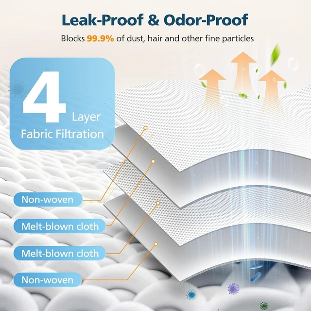 Alt view image 5 of 7 - 26 Pack QRevo Dust Bags for Roborock Qrevo S Pro, QV 35A, Qrevo S5V