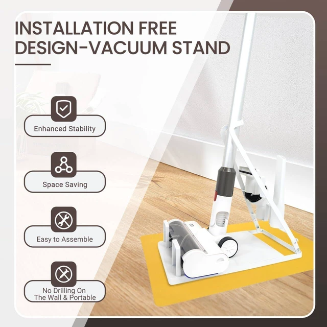 Alt view image 2 of 7 - No Installation-Vacuum Stand for Most Stick Vacuums, White