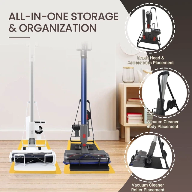 Alt view image 4 of 7 - No Installation-Vacuum Stand for Most Stick Vacuums, White