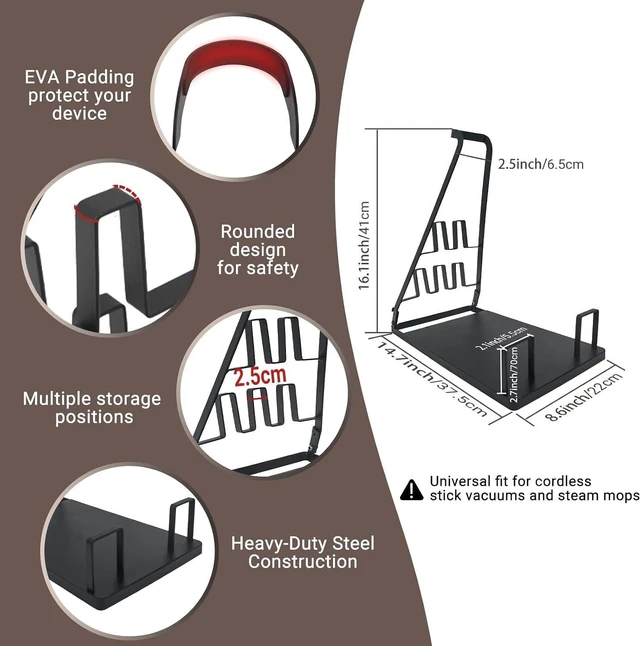 Alt view image 5 of 7 - No Installation-Vacuum Stand for Most Stick Vacuums, White