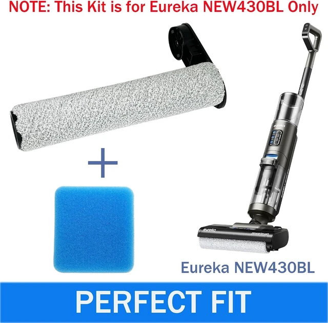 Alt view image 2 of 6 - Replacement Parts Kit for EUREKA NEW430BL / JONR ED12 & ED12 LITE Vacuum | 2 Brush Rollers + 4 Washable Foam Filters