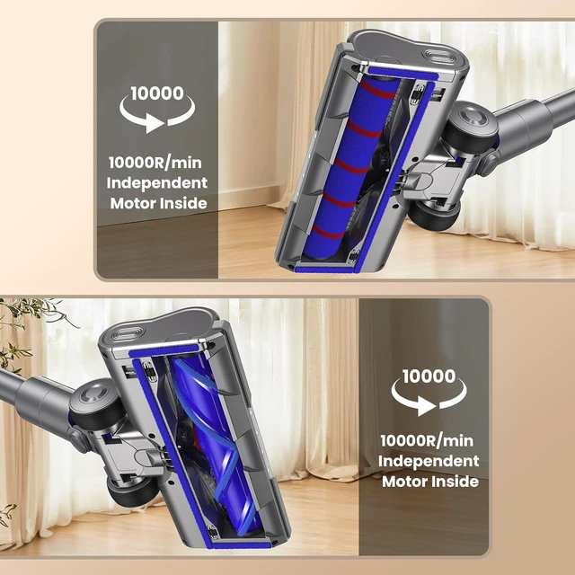 Alt view image 6 of 7 - Vacuum Head Replacement for Dy-Son V7 V8 V15 V10 V11 SV14 SV12 SV11 SV10 Vacuum Cleaners with LED Headlights V Shape Roller Brush Head Replacement Parts for Hardwood Floor Carpets Attachment