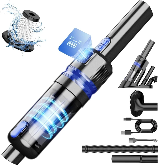Main image of Handheld Vacuum Cordless Rechargeable 2-Speed Modes| 3-in-1 Portable Cordless Vacuum Cleaner with Charging Dock, for Car Home Office and Pet HairBlue