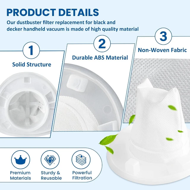 Alt view image 7 of 7 - VF110 Dustbuster Filter Replacement For Black and Decker Handheld Vacuum
