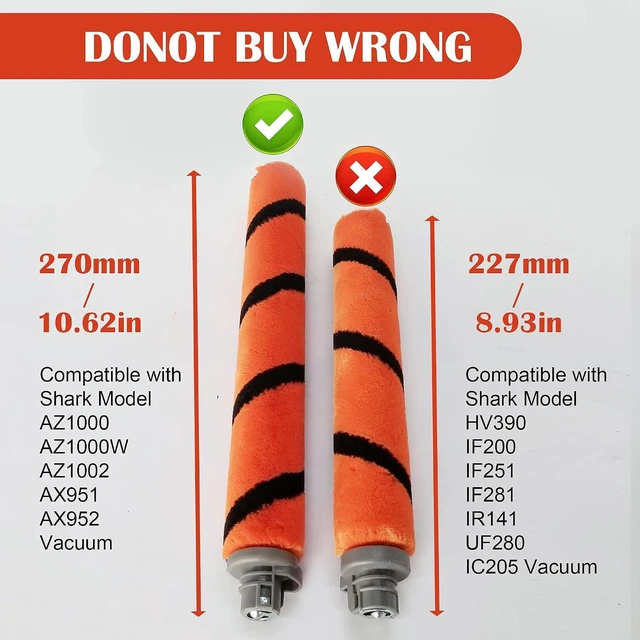 Alt view image 3 of 5 - Smilefil 2 Pcs UV700 Replacement Brush Roll Compatible with Shark Apex AX950 AX951 AZ1000 AZ1000W AZ1002 & NV830 NV831 NV835 UV700 ZU700C ZU701 ZU780 ZU782 ZU785 ZU881, Part # 1173FT950 & 1395FC831