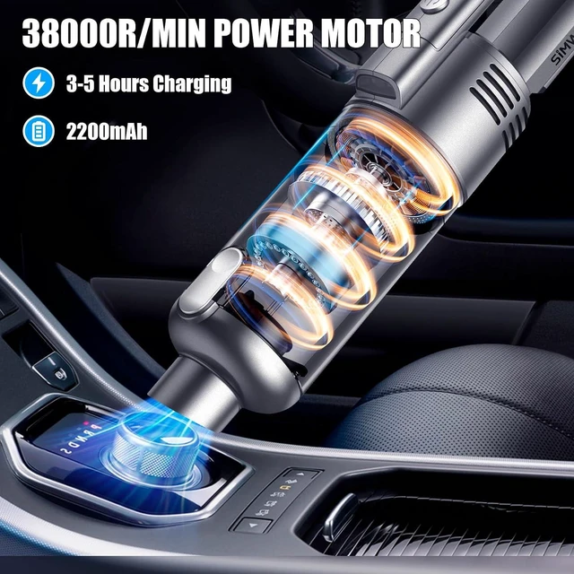 Alt view image 3 of 7 - Handheld Car Vacuum Cleaner Cordless: 9500PA Powerful Suction Portable Lightweight Hand Held Vacuum - Large Capacity Battery Last Long Wireless Mini Vacuum with LED Light for Home Office Cleaning