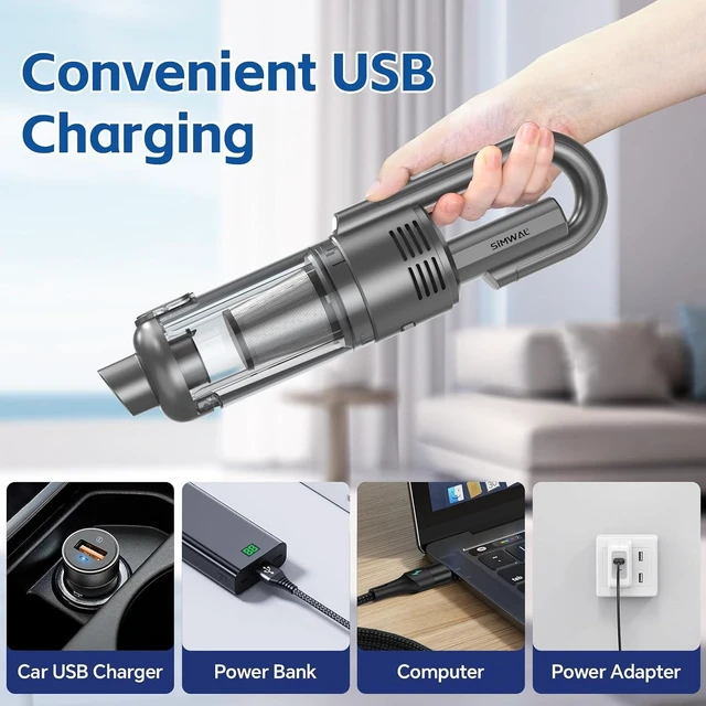 Alt view image 7 of 7 - Handheld Car Vacuum Cleaner Cordless: 9500PA Powerful Suction Portable Lightweight Hand Held Vacuum - Large Capacity Battery Last Long Wireless Mini Vacuum with LED Light for Home Office Cleaning