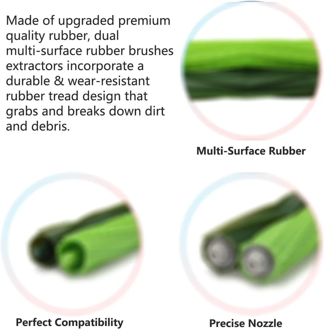 Alt view image 2 of 5 - 2 Set of Roller Brush & 10 Filters & 4 Mop Pads & 10 Side Brushes Replacement Parts Accessories Compatible with iRobot Roomba Combo J7 J7+ J9+ 10 Max Robot Vacuum Cleaner,