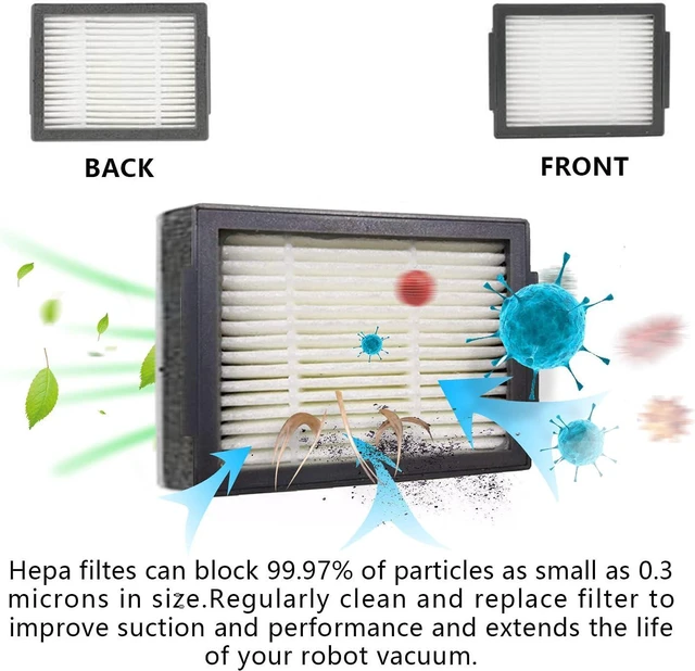 Alt view image 3 of 5 - 2 Set of Roller Brush & 10 Filters & 4 Mop Pads & 10 Side Brushes Replacement Parts Accessories Compatible with iRobot Roomba Combo J7 J7+ J9+ 10 Max Robot Vacuum Cleaner,