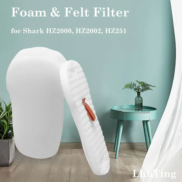 Alt view image 3 of 7 - 4 Pack Foam & Felt Filter Kit Vacuum Filters, 1 Pack Soft Roller Replacement for Shark HZ2002 HZ2000 Vertex Ultralight DuoClean PowerFins Stick Vacuum, for Part XFFKHZ2000, 125CU2002