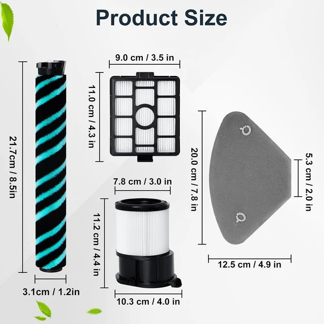 Alt view image 7 of 7 - 13 Pcs Replacement Part Set for Shark IP3251 Vacuum Cleaner, 1 Roller Brush, 1 HEPA Filter, 4 Filter Sponges, 2 Base Station HEPA Filters, 4 Base Station Filter Sponges, 1 Cleaning Brush
