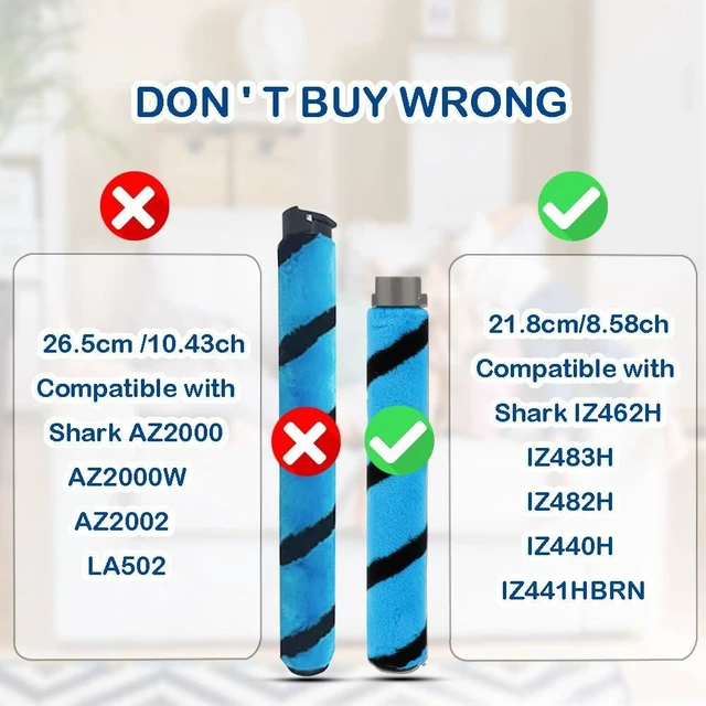 Alt view image 2 of 7 - Ytaland 2 Pack Brush Roller Replacement Compatible with Shark IZ462H IZ483H IZ482H IZ440H Vertex Cordless Stick Vacuum Cleaner