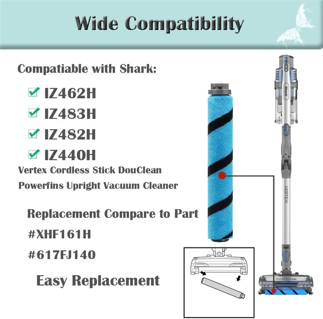 Alt view image 3 of 7 - Ytaland 2 Pack Brush Roller Replacement Compatible with Shark IZ462H IZ483H IZ482H IZ440H Vertex Cordless Stick Vacuum Cleaner