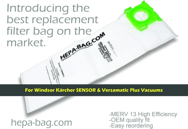 Alt view image 3 of 4 - 5300 HEPA-Taschenset für Windsor-Sensor, Versamatic Plus und mehr, 10 Stück plus gratis Filter