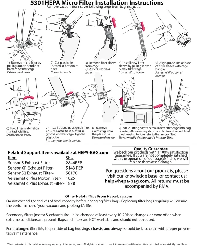 Alt view image 2 of 4 - 5300 HEPA-Taschenset für Windsor-Sensor, Versamatic Plus und mehr, 10 Stück plus gratis Filter
