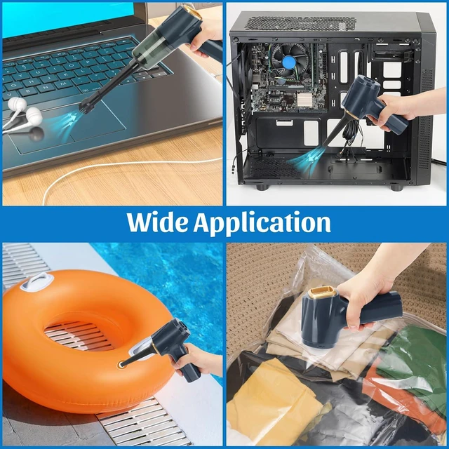 Alt view image 5 of 7 - 12000Pa Cordless Handheld Vacuum Cleaner, High Power Car Vacuum and Air Duster 2-in-1, Low Decibel Brushless Mini Vacuum with LED light and Multi-Nozzles, for Desk, Sewing Machine, Computer, Keyboard