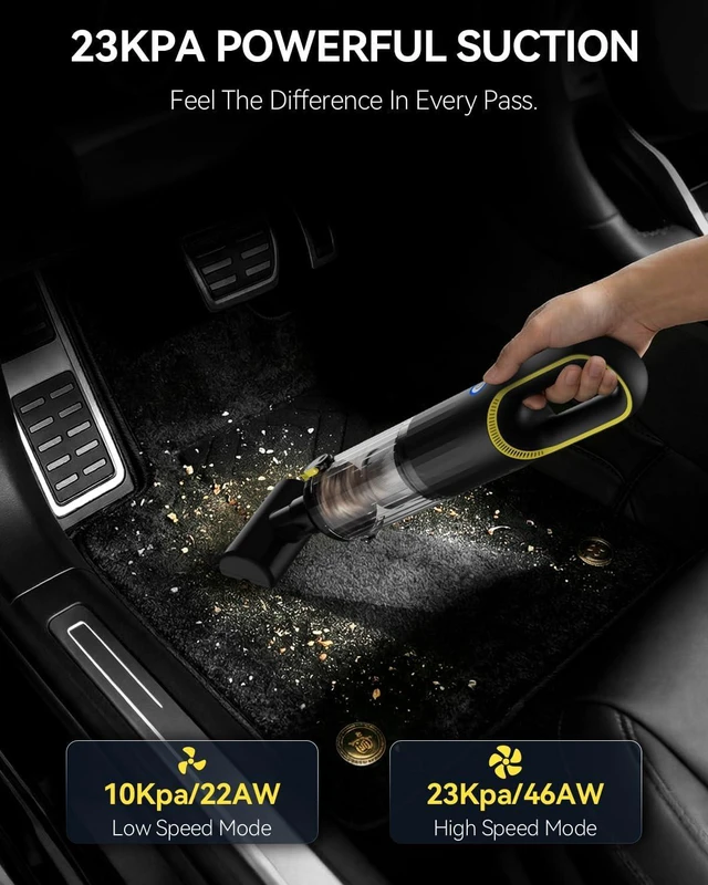 Alt view image 3 of 7 - Handheld Car Vacuum Cleaner 23000Pa Rechargeable for Car Home Office