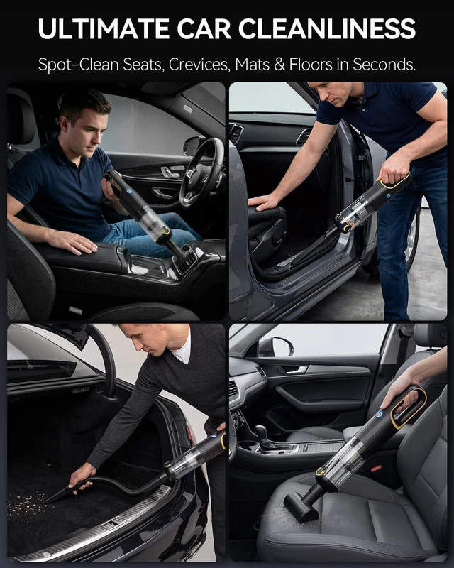 Alt view image 6 of 7 - Handheld Car Vacuum Cleaner 23000Pa Rechargeable for Car Home Office