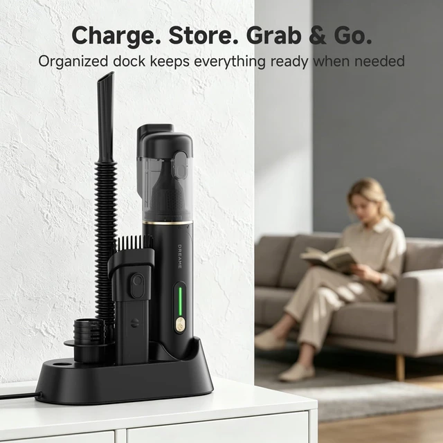 Alt view image 5 of 7 - dreame VBP20-B Car Vacuum Cleaner 4-in-1 Hand Vacuum with Charging Dock