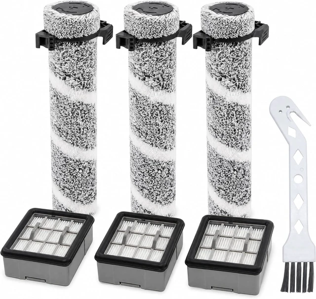 Main image of Replacement Parts Kit for Bissell Crosswave Omniforce Edge, Multi-Surface Hard Floor Cleaner, Includes 3 H13 Filters, 3 Brush Rolls, 1 Clean Brush, Compare to Part 1640897,1640066