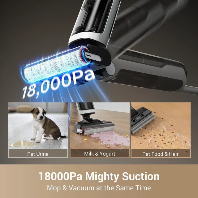Alt view image 2 of 7 - dreame H14 Cordless Vacuum Mop, 180° Lie-Flat Wet Dry Vacuum cleaner, 140°F Brush Washing, Fast Hot Air Drying in 5Mins, Smart Hard Floor Cleaner Machine with Powerful Suction, Great for Sticky Messes