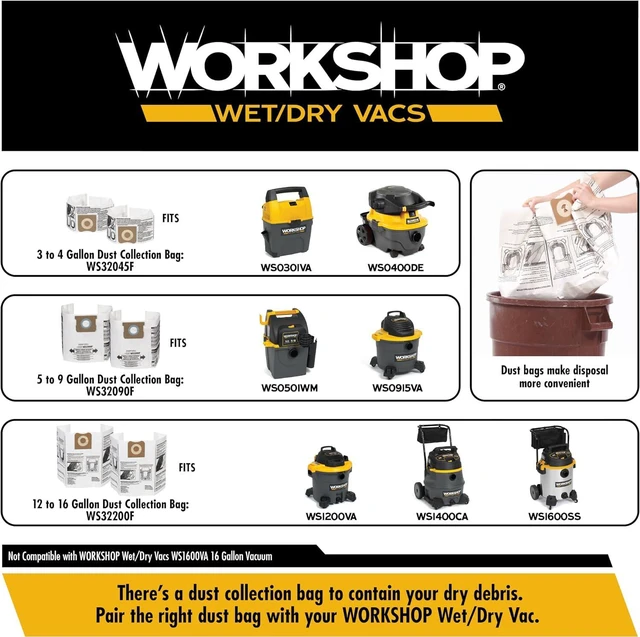Alt view image 7 of 7 - WORKSHOP Wet/Dry Vacs Vacuum Filters WS23200F2 HEPA Media Filter For Shop Vacuum Cleaner (2pk - HEPA Media Filter For Wet/Dry Vacuum Cleaner) Fits WORKSHOP 5-Gallon to 16-Gallon Shop Vacuum Cleaners