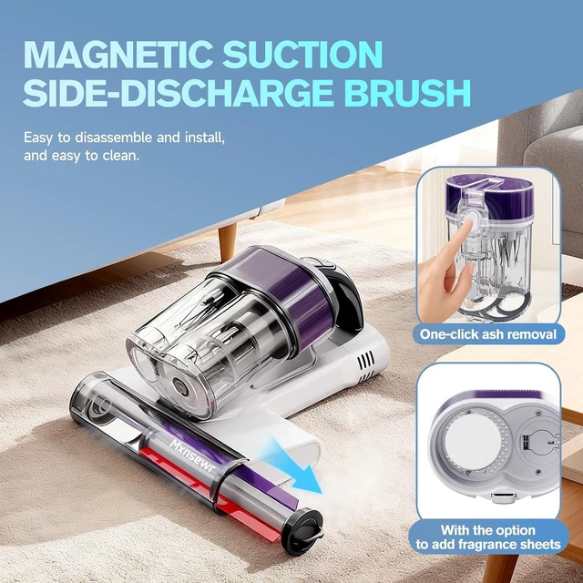 Alt view image 3 of 7 - Mattress Vacuum Cleaner, Bed Vacuum with 18Kpa Suction & 253.7nm UV-C Light