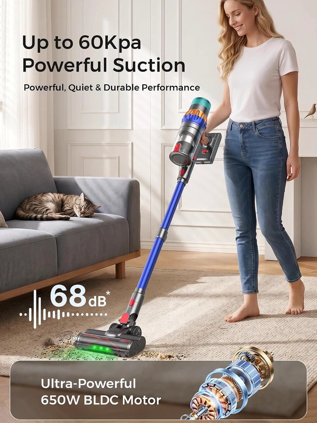 Alt view image 2 of 7 - Smart Cordless Vacuum Cleaner, 650W 60KPa 75Min Vacuum Cleaner for Home