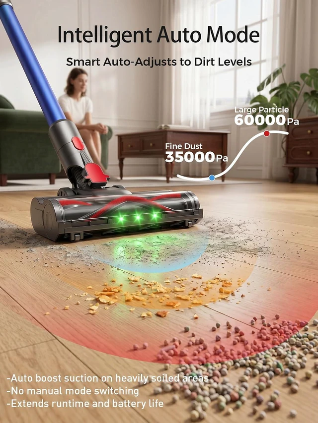 Alt view image 3 of 7 - Smart Cordless Vacuum Cleaner, 650W 60KPa 75Min Vacuum Cleaner for Home