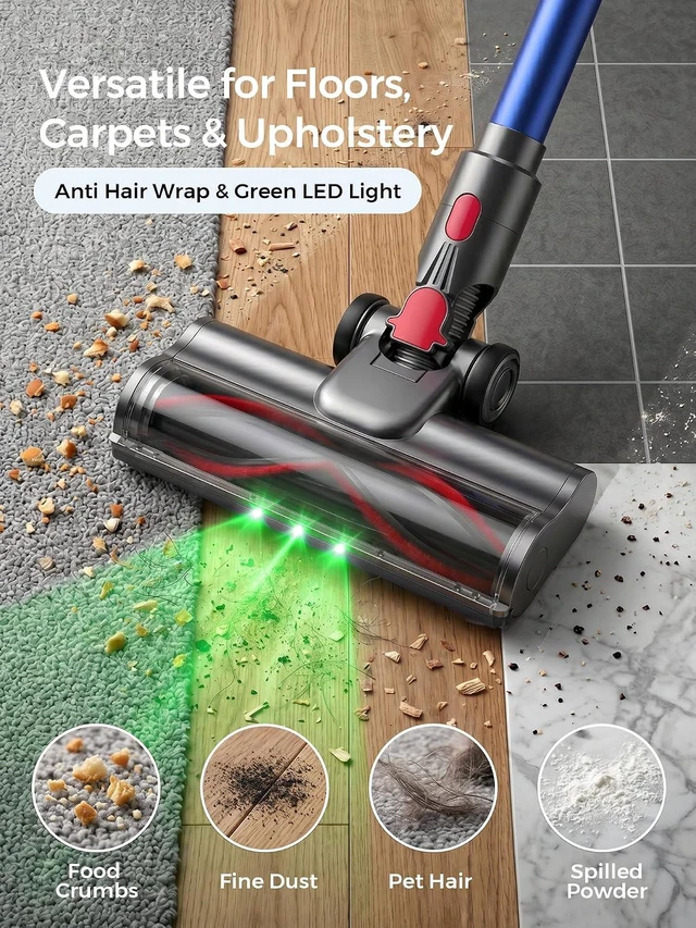 Alt view image 7 of 7 - Smart Cordless Vacuum Cleaner, 650W 60KPa 75Min Vacuum Cleaner for Home