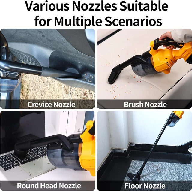 Alt view image 4 of 5 - Cordless Vacuum Compatible with Dewalt 20V Battery, Handheld Vacuum Cleaner ith 2 Washable HEPA Filters, Brushless Vacuum for Wood Floor, Carpet, Car Cleaning (Battery Not Included)