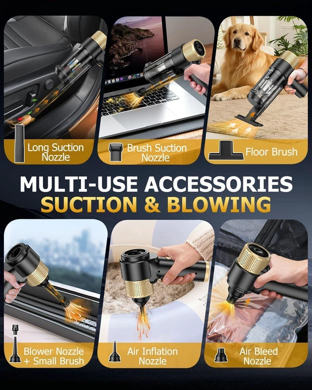 Alt view image 3 of 7 - AHNR Handheld Car Vacuum Portable Cordless, 16000PA Hand Vacuum Cleaner