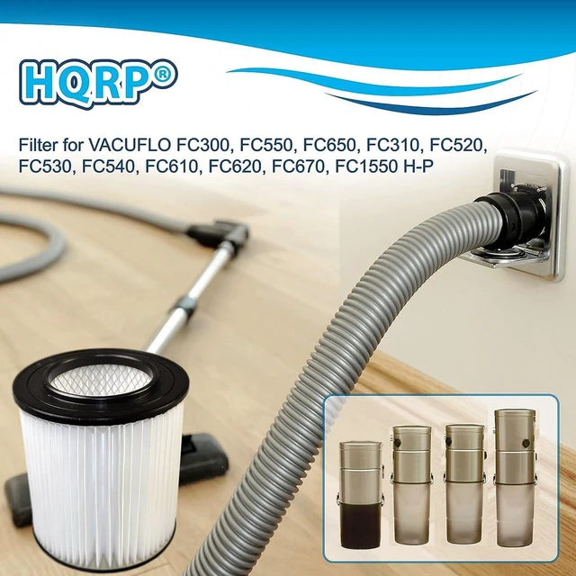 Alt view image 4 of 7 - HQRP 2-Pack 7" Filter compatible with VACUFLO FC300, FC550, FC650, FC310, FC520, FC530, FC540, FC610, FC620, FC670 H-P Central Vacuum Systems, 8106-01 Replacement