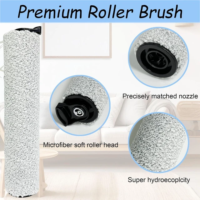 Alt view image 4 of 7 - Brush Rollers and Filters Replacement Compatible with Tineco FLOOR ONE S5 Steam Cleaner Wet Dry Vacuum All-in-One, 2 Brush Rollers + 2 Vacuum Filters + 1 Cleaning Tool