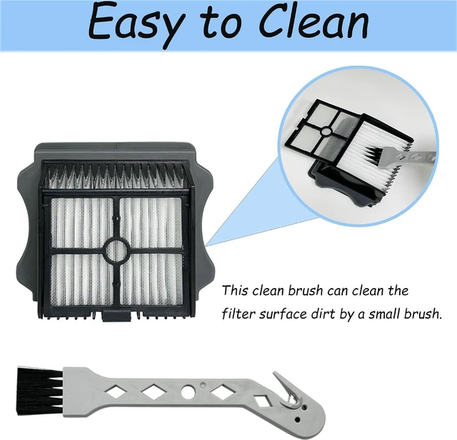 Alt view image 5 of 7 - Brush Rollers and Filters Replacement Compatible with Tineco FLOOR ONE S5 Steam Cleaner Wet Dry Vacuum All-in-One, 2 Brush Rollers + 2 Vacuum Filters + 1 Cleaning Tool