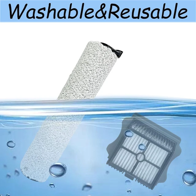 Alt view image 6 of 7 - Brush Rollers and Filters Replacement Compatible with Tineco FLOOR ONE S5 Steam Cleaner Wet Dry Vacuum All-in-One, 2 Brush Rollers + 2 Vacuum Filters + 1 Cleaning Tool
