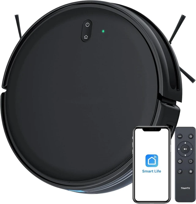 Main image of Robot Vacuum Cleaner with Smart Navigation, Powerful Robotic Vacuum Cleaner and Mop for Pet Hair, APP Control, Carpet,Voice Control, Hard Floor, Auto-Recharge