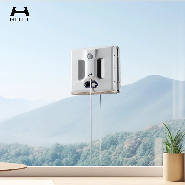 Alt view image 2 of 7 - HUTT A1 Auto Window Cleaning Robot, Upgraded 4 Water Spray & 6000PA High Suction Power Window Cleaner with Laser Sensor Detection, Perfect for High-Rise Windows, Tiles and Glass