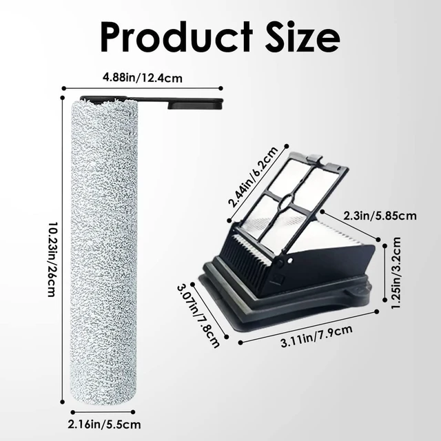 Alt view image 2 of 7 - Replacement HEPA Assembly and Brush Roller Set for Tineco Floor ONE S6/S7 Pro Cordless Wet Dry Vacuum Cleaner (2 Roller+2 Filters)