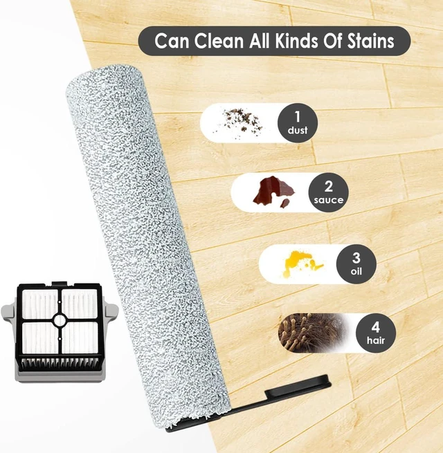 Alt view image 3 of 7 - Replacement HEPA Assembly and Brush Roller Set for Tineco Floor ONE S6/S7 Pro Cordless Wet Dry Vacuum Cleaner (2 Roller+2 Filters)
